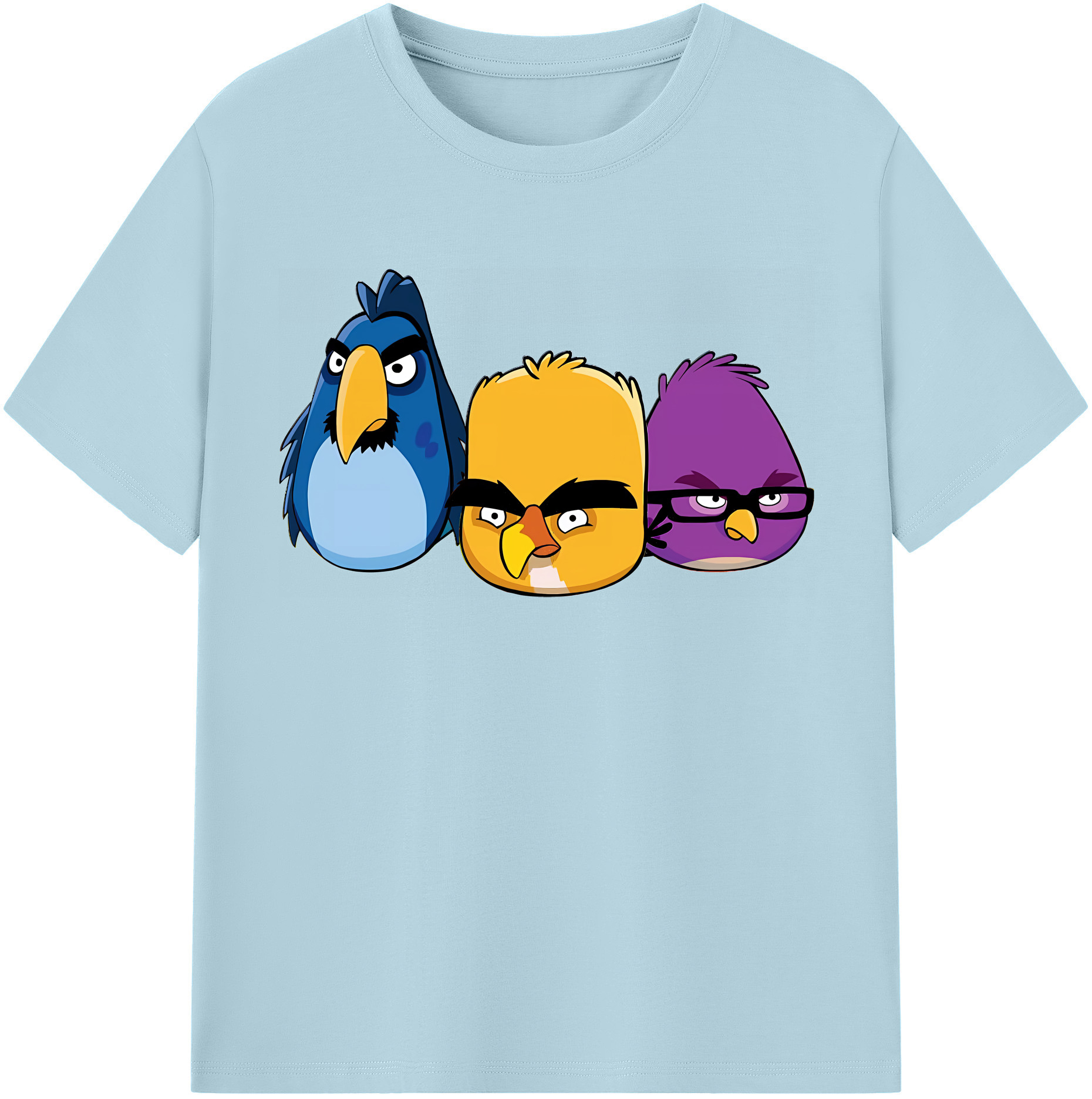 （画像用） Angry Birds アングリーバード 綿100％半袖Tシャツ（フロントプリント）